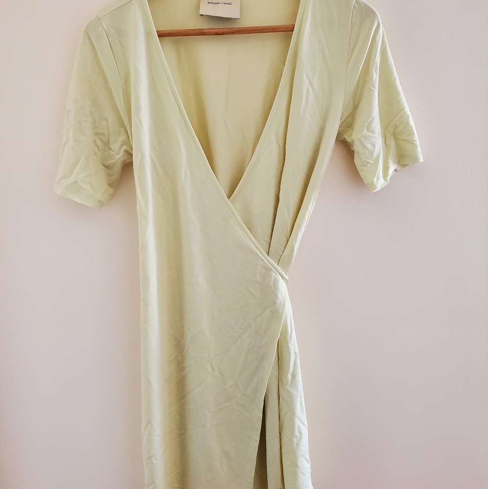 Paloma Wool Garden Dress in yellow-green, size Medium